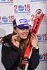 Gold Medalist Tina Maze of Slovenia poses with her Medal after the ladies Downhill of FIS Ski World Championships 2015 at the Raptor Course in Beaver Creek, United States on.
