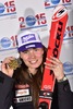 Gold Medalist Tina Maze of Slovenia poses with her Medal after the ladies Downhill of FIS Ski World Championships 2015 at the Raptor Course in Beaver Creek, United States on.
