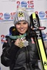 Silver Medaillen Gewinnerin Anna Fenninger (AUT) // Silver Medalist Anna Fenninger of Austria poses with her Medals, Downhill and Super G after the ladies Downhill of FIS Ski World Championships 2015 at the Raptor Course in Beaver Creek, United States on 2015/02/06.
