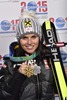 Silver Medaillen Gewinnerin Anna Fenninger (AUT) // Silver Medalist Anna Fenninger of Austria poses with her Medals, Downhill and Super G after the ladies Downhill of FIS Ski World Championships 2015 at the Raptor Course in Beaver Creek, United States on 2015/02/06.
