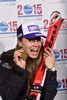 Gold Medalist Tina Maze of Slovenia poses with her Medal after the ladies Downhill of FIS Ski World Championships 2015 at the Raptor Course in Beaver Creek, United States on.
