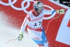 Beat Feuz of Switzerland celebrate after his run of the mens Downhill of FIS Ski World Championships 2015 at the Birds of Prey Course in Beaver Creek, United States on 2015/02/07.
