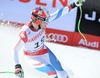 Patrick Kueng of Switzerland celebrate after his run of the mens Downhill of FIS Ski World Championships 2015 at the Birds of Prey Course in Beaver Creek, United States on 2015/02/07.
