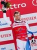 first placed Patrick Kueng of Switzerland celebrates on podium during the winner presentation after the mens Downhill of FIS Ski World Championships 2015 at the Birds of Prey Course in Beaver Creek, United States on 2015/02/07.
