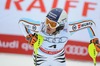 Fritz Dopfer of Germany reacts after his 1st run of men Slalom of FIS Ski World Championships 2015 at the Birds of Prey in Beaver Creek, United States on 2015/02/15.
