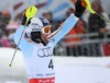 Fritz Dopfer of Germany reacts after his 2nd run of men Slalom of FIS Ski World Championships 2015 at th Birds of Prey in Beaver Creek, United States on 2015/02/15.
