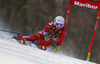 Irene Curtoni of Italy skiing in the first run of the women giant slalom race for 51st Golden Fox trophy of Audi FIS Alpine skiing World cup in Maribor, Slovenia. Women giant slalom race for 51st Golden Fox trophy of Audi FIS Alpine skiing World cup season 2014-2015, was held on Saturday, 21st of February 2015 in Maribor, Slovenia.
