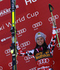 Winner Anna Fenninger of Austria celebrate her victory in the women giant slalom race for 51st Golden Fox trophy of Audi FIS Alpine skiing World cup in Maribor, Slovenia. Women giant slalom race for 51st Golden Fox trophy of Audi FIS Alpine skiing World cup season 2014-2015, was held on Saturday, 21st of February 2015 in Maribor, Slovenia.
