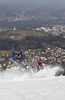 Dominique Gisin of Switzerland skiing in the first run of the women giant slalom race for 51st Golden Fox trophy of Audi FIS Alpine skiing World cup in Maribor, Slovenia. Women giant slalom race for 51st Golden Fox trophy of Audi FIS Alpine skiing World cup season 2014-2015, was held on Saturday, 21st of February 2015 in Maribor, Slovenia.
