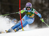 Tina Maze of Slovenia skiing in the first run of the women slalom race for 51st Golden Fox trophy of Audi FIS Alpine skiing World cup in Maribor, Slovenia. Women slalom race for 51st Golden Fox trophy of Audi FIS Alpine skiing World cup season 2014-2015, was held on Sunday, 22nd of February 2015 in Maribor, Slovenia.
