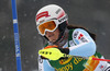 Christina Geiger of Germany skiing in the first run of the women slalom race for 51st Golden Fox trophy of Audi FIS Alpine skiing World cup in Maribor, Slovenia. Women slalom race for 51st Golden Fox trophy of Audi FIS Alpine skiing World cup season 2014-2015, was held on Sunday, 22nd of February 2015 in Maribor, Slovenia.
