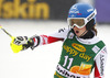 Bernadette Schild of Austria reacts in the finish of the first run of the women slalom race for 51st Golden Fox trophy of Audi FIS Alpine skiing World cup in Maribor, Slovenia. Women slalom race for 51st Golden Fox trophy of Audi FIS Alpine skiing World cup season 2014-2015, was held on Sunday, 22nd of February 2015 in Maribor, Slovenia.
