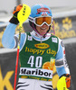 Maren Wiesler of Germany reacts in the finish of the first run of the women slalom race for 51st Golden Fox trophy of Audi FIS Alpine skiing World cup in Maribor, Slovenia. Women slalom race for 51st Golden Fox trophy of Audi FIS Alpine skiing World cup season 2014-2015, was held on Sunday, 22nd of February 2015 in Maribor, Slovenia.
