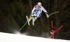 Patrick Kueng of Switzerland skiing in second training run for the men downhill race of Audi FIS Alpine skiing World cup in Garmisch-Partenkirchen, Germany. Second training for men downhill race of Audi FIS Alpine skiing World cup season 2014-2015, was held on Friday, 27th of February 2015 in Garmisch-Partenkirchen, Germany.
