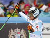 Andreas Sander of Germany reacts in finish of the men downhill race of Audi FIS Alpine skiing World cup in Garmisch-Partenkirchen, Germany. Men downhill race of Audi FIS Alpine skiing World cup season 2014-2015, was held on Saturday, 28th of February 2015 in Garmisch-Partenkirchen, Germany.
