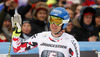 Romed Baumann of Austria reacts in finish of the men downhill race of Audi FIS Alpine skiing World cup in Garmisch-Partenkirchen, Germany. Men downhill race of Audi FIS Alpine skiing World cup season 2014-2015, was held on Saturday, 28th of February 2015 in Garmisch-Partenkirchen, Germany.
