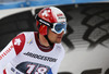 Patrick Kueng of Switzerland reacts in finish of the men downhill race of Audi FIS Alpine skiing World cup in Garmisch-Partenkirchen, Germany. Men downhill race of Audi FIS Alpine skiing World cup season 2014-2015, was held on Saturday, 28th of February 2015 in Garmisch-Partenkirchen, Germany.
