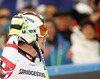 Hannes Reichelt of Austria reacts in finish of the men downhill race of Audi FIS Alpine skiing World cup in Garmisch-Partenkirchen, Germany. Men downhill race of Audi FIS Alpine skiing World cup season 2014-2015, was held on Saturday, 28th of February 2015 in Garmisch-Partenkirchen, Germany.
