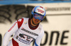 Mauro Caviezel of Switzerland reacts in finish of the men downhill race of Audi FIS Alpine skiing World cup in Garmisch-Partenkirchen, Germany. Men downhill race of Audi FIS Alpine skiing World cup season 2014-2015, was held on Saturday, 28th of February 2015 in Garmisch-Partenkirchen, Germany.
