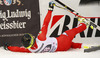 Mattia Casse of Italy reacts in finish of the men downhill race of Audi FIS Alpine skiing World cup in Garmisch-Partenkirchen, Germany. Men downhill race of Audi FIS Alpine skiing World cup season 2014-2015, was held on Saturday, 28th of February 2015 in Garmisch-Partenkirchen, Germany.
