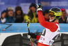 Mattia Casse of Italy reacts in finish of the men downhill race of Audi FIS Alpine skiing World cup in Garmisch-Partenkirchen, Germany. Men downhill race of Audi FIS Alpine skiing World cup season 2014-2015, was held on Saturday, 28th of February 2015 in Garmisch-Partenkirchen, Germany.
