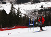 Course workers preparing course before start of the second run of men giant slalom race of Audi FIS Alpine skiing World cup in Garmisch-Partenkirchen, Germany. Men giant slalom race of Audi FIS Alpine skiing World cup season 2014-2015, was held on Sunday, 1st of March 2015 in Garmisch-Partenkirchen, Germany.
