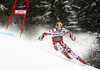 Marcel Hirscher of Austria skiing in first run of men giant slalom race of Audi FIS Alpine skiing World cup in Garmisch-Partenkirchen, Germany. Men giant slalom race of Audi FIS Alpine skiing World cup season 2014-2015, was held on Sunday, 1st of March 2015 in Garmisch-Partenkirchen, Germany.
