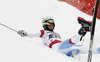 Elia Zurbriggen of Switzerland skiing in first run of men giant slalom race of Audi FIS Alpine skiing World cup in Garmisch-Partenkirchen, Germany. Men giant slalom race of Audi FIS Alpine skiing World cup season 2014-2015, was held on Sunday, 1st of March 2015 in Garmisch-Partenkirchen, Germany.
