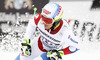 Sixth placed Carlo Janka of Switzerland reacts in finish of the second run of men giant slalom race of Audi FIS Alpine skiing World cup in Garmisch-Partenkirchen, Germany. Men giant slalom race of Audi FIS Alpine skiing World cup season 2014-2015, was held on Sunday, 1st of March 2015 in Garmisch-Partenkirchen, Germany.
