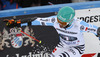 Felix Neureuther of Germany reacts in finish of the second run of men giant slalom race of Audi FIS Alpine skiing World cup in Garmisch-Partenkirchen, Germany. Men giant slalom race of Audi FIS Alpine skiing World cup season 2014-2015, was held on Sunday, 1st of March 2015 in Garmisch-Partenkirchen, Germany.
