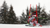 Marcel Hirscher of Austria skiing in first run of men giant slalom race of Audi FIS Alpine skiing World cup in Garmisch-Partenkirchen, Germany. Men giant slalom race of Audi FIS Alpine skiing World cup season 2014-2015, was held on Sunday, 1st of March 2015 in Garmisch-Partenkirchen, Germany.
