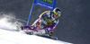 Kjetil Jansrud of Norway skiing in first run of men giant slalom race of Audi FIS Alpine skiing World cup in Kranjska Gora, Slovenia. Men giant slalom race of Audi FIS Alpine skiing World cup season 2014-2015, was held on Saturday, 14th of March 2015 in Kranjska Gora, Slovenia.
