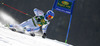 Andre Myhrer of Sweden skiing in first run of men giant slalom race of Audi FIS Alpine skiing World cup in Kranjska Gora, Slovenia. Men giant slalom race of Audi FIS Alpine skiing World cup season 2014-2015, was held on Saturday, 14th of March 2015 in Kranjska Gora, Slovenia.
