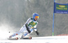 Calle Lindh of Sweden skiing during first run of Audi FIS Alpine skiing World cup giant slalom race. Men giant slalom race of Audi FIS Alpine skiing World cup 2014-2015 was held on Saturday, 14th of March 2015 on Vitranc slope in Kranjska Gora, Slovenia.
