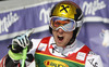 Second placed Marcel Hirscher of Austria reacts in the finish of the second run of Audi FIS Alpine skiing World cup giant slalom race. Men giant slalom race of Audi FIS Alpine skiing World cup 2014-2015 was held on Saturday, 14th of March 2015 on Vitranc slope in Kranjska Gora, Slovenia.
