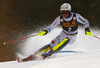 Mattias Hargin of Sweden skiing in first run of men slalom race of Audi FIS Alpine skiing World cup in Kranjska Gora, Slovenia. Men slalom race of Audi FIS Alpine skiing World cup season 2014-2015, was held on Sunday, 15th of March 2015 in Kranjska Gora, Slovenia.
