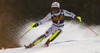 Mattias Hargin of Sweden skiing in first run of men slalom race of Audi FIS Alpine skiing World cup in Kranjska Gora, Slovenia. Men slalom race of Audi FIS Alpine skiing World cup season 2014-2015, was held on Sunday, 15th of March 2015 in Kranjska Gora, Slovenia.
