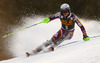 Henrik Kristoffersen of Norway skiing in first run of men slalom race of Audi FIS Alpine skiing World cup in Kranjska Gora, Slovenia. Men slalom race of Audi FIS Alpine skiing World cup season 2014-2015, was held on Sunday, 15th of March 2015 in Kranjska Gora, Slovenia.
