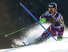 Sebastian Foss-Solevaag of Norway skiing in first run of men slalom race of Audi FIS Alpine skiing World cup in Kranjska Gora, Slovenia. Men slalom race of Audi FIS Alpine skiing World cup season 2014-2015, was held on Sunday, 15th of March 2015 in Kranjska Gora, Slovenia.
