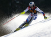 Daniel Yule of Switzerland skiing in first run of men slalom race of Audi FIS Alpine skiing World cup in Kranjska Gora, Slovenia. Men slalom race of Audi FIS Alpine skiing World cup season 2014-2015, was held on Sunday, 15th of March 2015 in Kranjska Gora, Slovenia.
