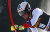 Daniel Yule of Switzerland skiing in first run of men slalom race of Audi FIS Alpine skiing World cup in Kranjska Gora, Slovenia. Men slalom race of Audi FIS Alpine skiing World cup season 2014-2015, was held on Sunday, 15th of March 2015 in Kranjska Gora, Slovenia.
