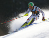 Linus Strasser of Germany skiing in first run of men slalom race of Audi FIS Alpine skiing World cup in Kranjska Gora, Slovenia. Men slalom race of Audi FIS Alpine skiing World cup season 2014-2015, was held on Sunday, 15th of March 2015 in Kranjska Gora, Slovenia.
