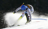 Anton Lahdenperae of Sweden skiing in first run of men slalom race of Audi FIS Alpine skiing World cup in Kranjska Gora, Slovenia. Men slalom race of Audi FIS Alpine skiing World cup season 2014-2015, was held on Sunday, 15th of March 2015 in Kranjska Gora, Slovenia.
