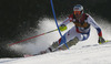 Ramon Zenhaeusern of Switzerland skiing in first run of men slalom race of Audi FIS Alpine skiing World cup in Kranjska Gora, Slovenia. Men slalom race of Audi FIS Alpine skiing World cup season 2014-2015, was held on Sunday, 15th of March 2015 in Kranjska Gora, Slovenia.
