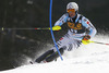 Sebastian Holzmann of Germany skiing in first run of men slalom race of Audi FIS Alpine skiing World cup in Kranjska Gora, Slovenia. Men slalom race of Audi FIS Alpine skiing World cup season 2014-2015, was held on Sunday, 15th of March 2015 in Kranjska Gora, Slovenia.
