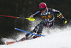 Jens Henttinen of Finland skiing in first run of men slalom race of Audi FIS Alpine skiing World cup in Kranjska Gora, Slovenia. Men slalom race of Audi FIS Alpine skiing World cup season 2014-2015, was held on Sunday, 15th of March 2015 in Kranjska Gora, Slovenia.
