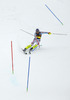 Fritz Dopfer of Germany skiing in the second run of men slalom race of Audi FIS Alpine skiing World cup in Kranjska Gora, Slovenia. Men slalom race of Audi FIS Alpine skiing World cup season 2014-2015, was held on Sunday, 15th of March 2015 in Kranjska Gora, Slovenia.
