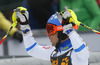 Fourth placed Markus Larsson of Sweden reacts in finish of the second run of men slalom race of Audi FIS Alpine skiing World cup in Kranjska Gora, Slovenia. Men slalom race of Audi FIS Alpine skiing World cup season 2014-2015, was held on Sunday, 15th of March 2015 in Kranjska Gora, Slovenia.
