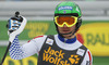 Fifth placed Alexander Khoroshilov of Russia reacts in finish of the second run of men slalom race of Audi FIS Alpine skiing World cup in Kranjska Gora, Slovenia. Men slalom race of Audi FIS Alpine skiing World cup season 2014-2015, was held on Sunday, 15th of March 2015 in Kranjska Gora, Slovenia.
