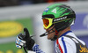 Fifth placed Alexander Khoroshilov of Russia reacts in finish of the second run of men slalom race of Audi FIS Alpine skiing World cup in Kranjska Gora, Slovenia. Men slalom race of Audi FIS Alpine skiing World cup season 2014-2015, was held on Sunday, 15th of March 2015 in Kranjska Gora, Slovenia.
